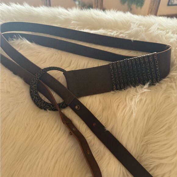 Vintage leather western belt - Picture 3 of 5